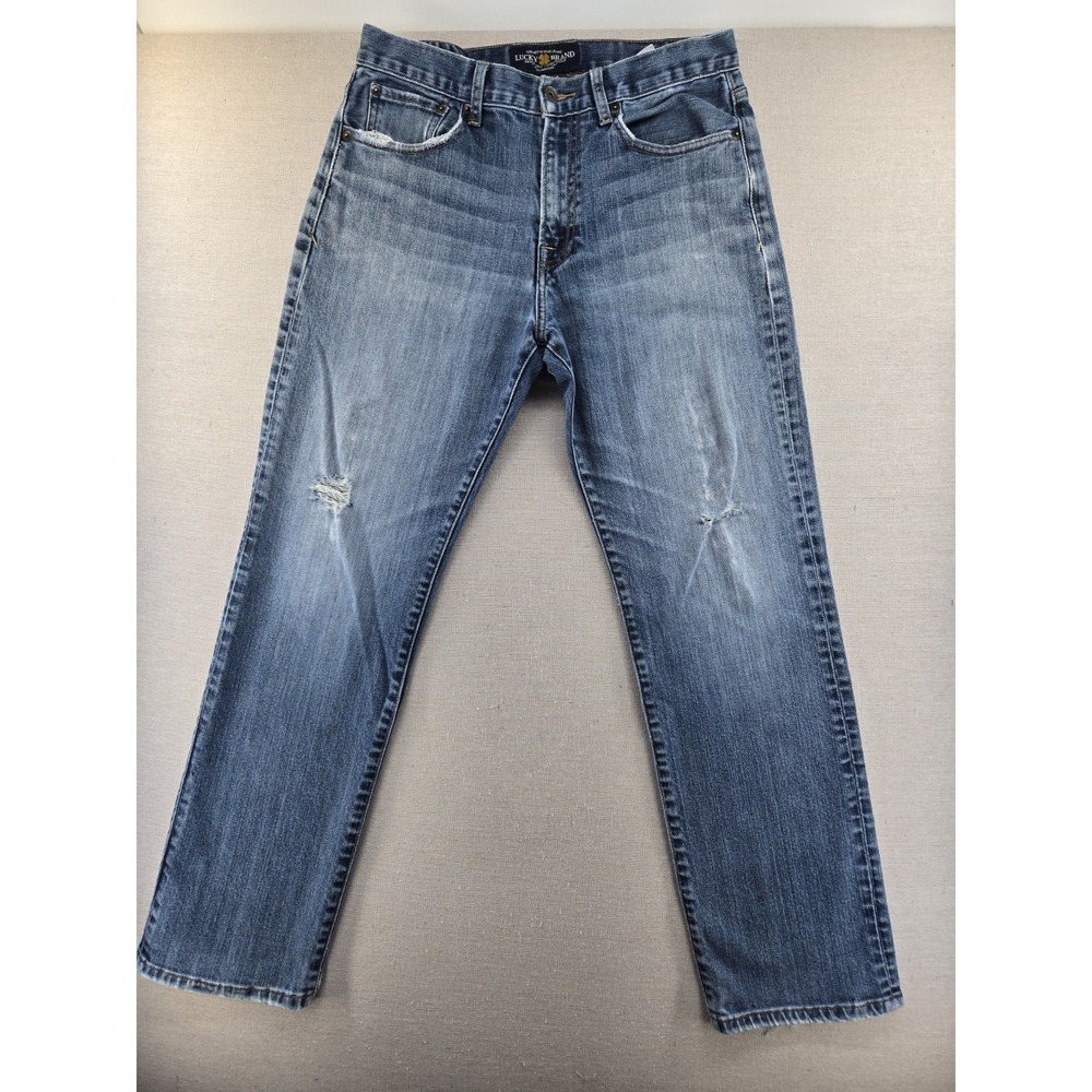 Lucky Brand Jeans Men's 32x32 Fits 32x30" Classic Straight 329 Loose Distressed